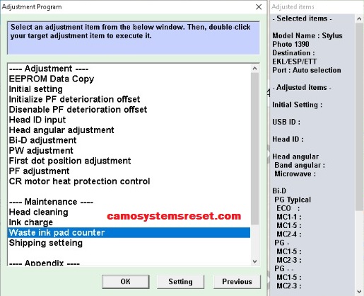 Reset Epson Stylus Photo 1390 - Image 3