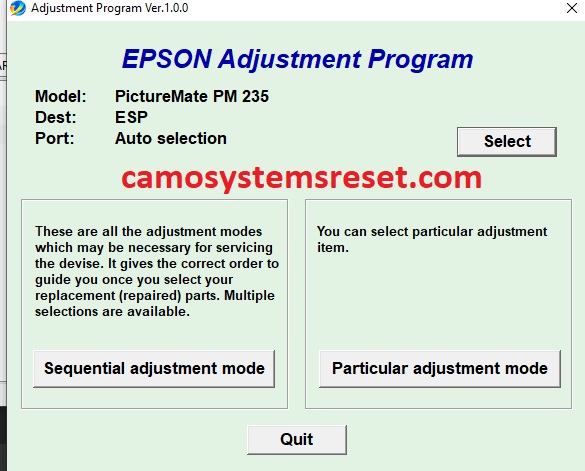 Reset Epson PictureMate PM235 - Image 2